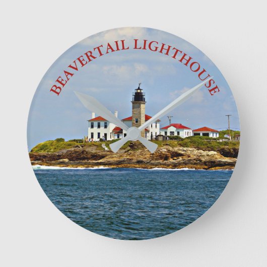 Beavertail Lighthouse Rhode Island Wall klok (Voorkant)