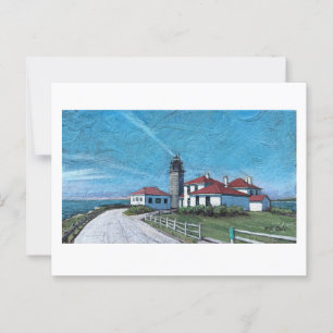 Beavertail vuurtoren in Jamestown, RI Briefkaart