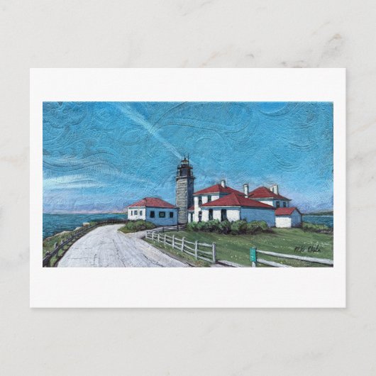 Beavertail vuurtoren in Jamestown, RI Briefkaart (Voorkant)