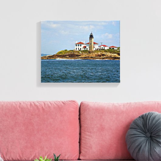 Beavertail Vuurtoren, Rhode Island Ingewikkeld Can Canvas Afdruk (Insitu (Woonkamer))