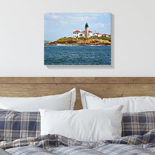 Beavertail Vuurtoren, Rhode Island Ingewikkeld Can Canvas Afdruk (Insitu (Slaapkamer))