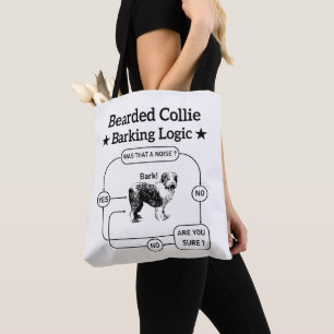 Bebaarde Collie Blaft Logica Grappige Hond Sarcasm Draagtas
