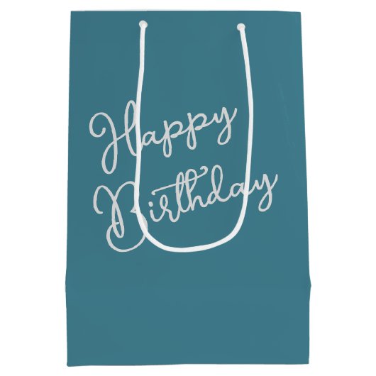 Bebaarde Collie op rustieke hek verjaardag Medium Cadeauzakje (Achterkant)