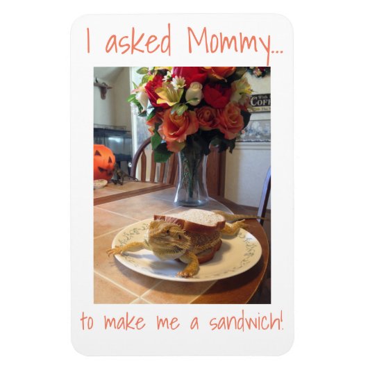 Bebaarde draak sandwich magneet (Verticaal)