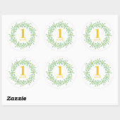 Bébé 1 mois Sticker rond classique, brillant (Feuille)
