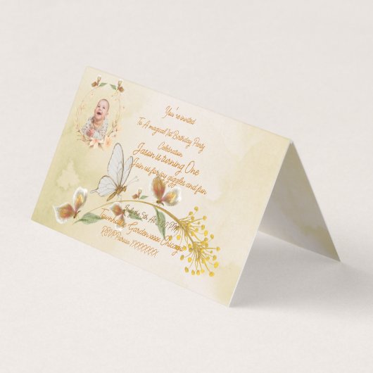 Bébé 1er anniversaire invitation (Front)
