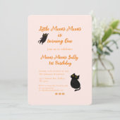 Bébé 1er anniversaire Invitation | Little Meow Meo (Debout devant)
