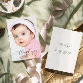 Bébé 1er Anniversaire Merci Élégant Swashes Script