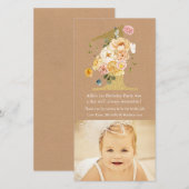 Bébé 1er anniversaire Numéro 1 Merci Carte photo (Devant / Derrière)