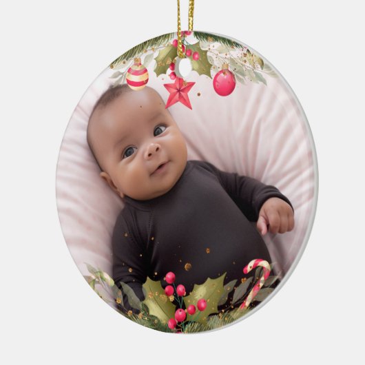 Bébé 1er Noël Accueil Décor Ornement en céramique (Gauche)