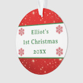 Bébé 1er Noël Élégant Flocon de neige rouge (devant)