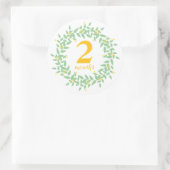 Bébé 2 mois Sticker rond classique, brillant (Sac)