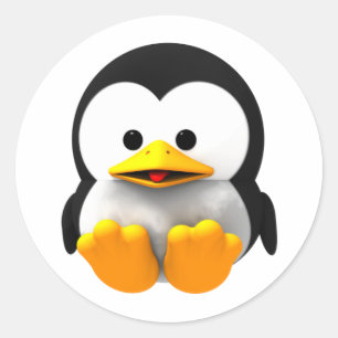 Bébé 3-D Tux Linux Penguin Sticker
