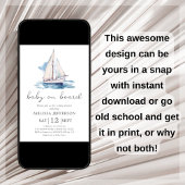 Bébé à bord Baby shower de bateau Invitation