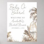 Bébé à bord Baby shower de plage Affiche de bienve (Devant)