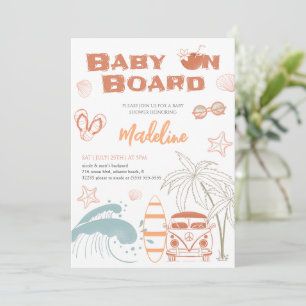 Bébé à bord Baby shower Surf Carte d'invitation