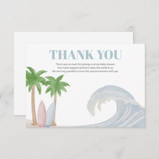 Bébé à bord Carte de remerciements (Devant / Derrière)