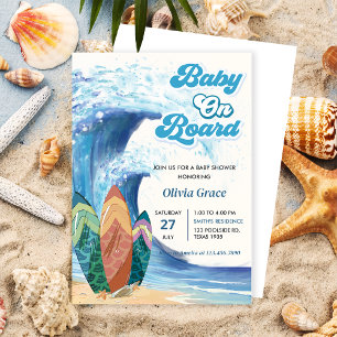 Bébé À Bord De Plage Baby shower Invitation