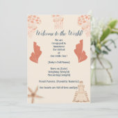 Bébé à bord Faire-part de naissance côtière (Debout devant)