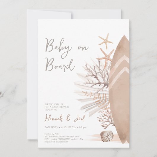 Bébé à bord Invitation Baby shower (Devant)