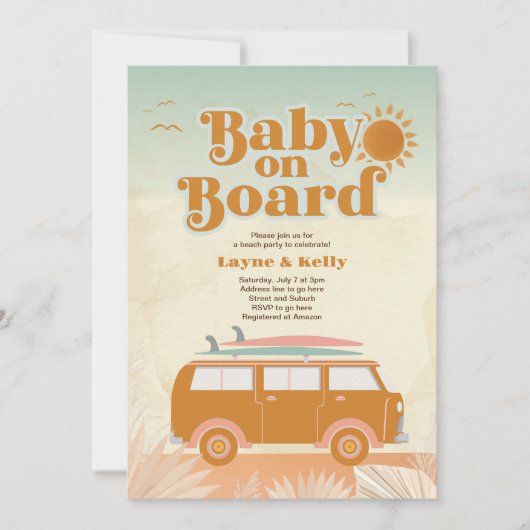 Bébé à bord Invitation Baby shower (Devant)