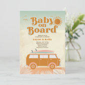 Bébé à bord Invitation Baby shower (Debout devant)