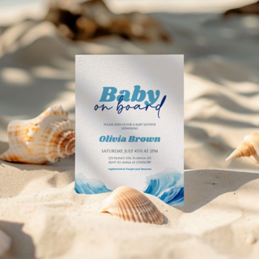 Bébé à bord Invitation Baby shower, Surf bébé