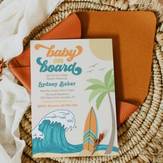 Bébé à bord Invitation Baby shower | Surf bébé