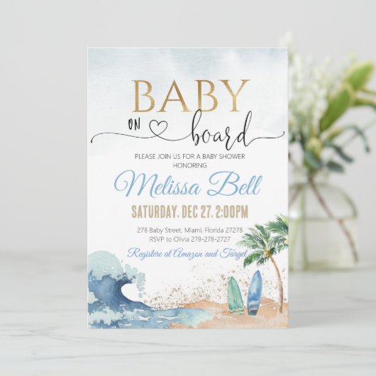 Bébé à bord Invitation sous l'océan invite garçon (Debout devant)