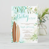 Bébé à bord Surf Baby shower Invitation (Debout devant)