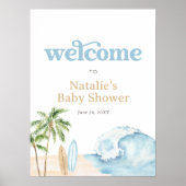 Bébé à bord Surf Beach Baby shower Affiche de bien (Devant)