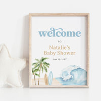 Bébé à bord Surf Beach Baby shower Affiche de bien