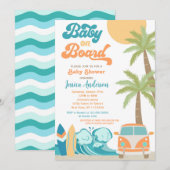 Bébé à bord Surf bébé douche Invitations (Devant / Derrière)