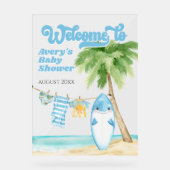 Bébé à bord Surf Boy Baby shower Bienvenue (Recto)