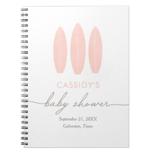 Bébé à bord Surf rose Baby shower livre d'or