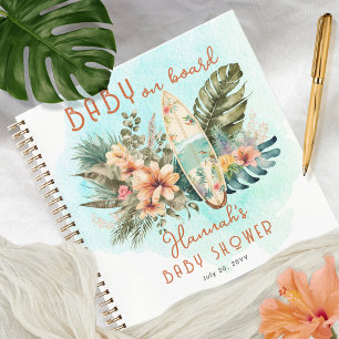 Bébé à bord Surf tropical Baby shower livre d'or