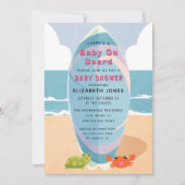 Bébé à bord Surfboard Baby shower Invitation (Devant)