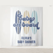 Bébé à bord Surfboard Plage Baby shower Tapisserie (Devant)