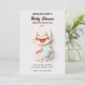 Bébé adorable avec Milk Bottle Carte de douche (Debout devant)