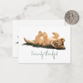 Bébé adorable Lion Carte de remerciements Pastel F (Devant/Arrière en situation)