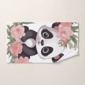 Bébé adorable Panda Ours avec fleurs (Serviette à main)