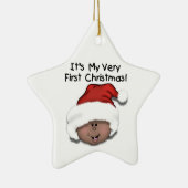 Bébé afro-américain 1er ornement de Noël (Droite)