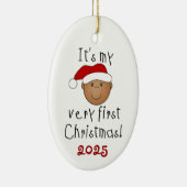 Bébé afro-américain 1er ornement de Noël (Droite)