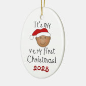 Bébé afro-américain 1er ornement de Noël (Gauche)