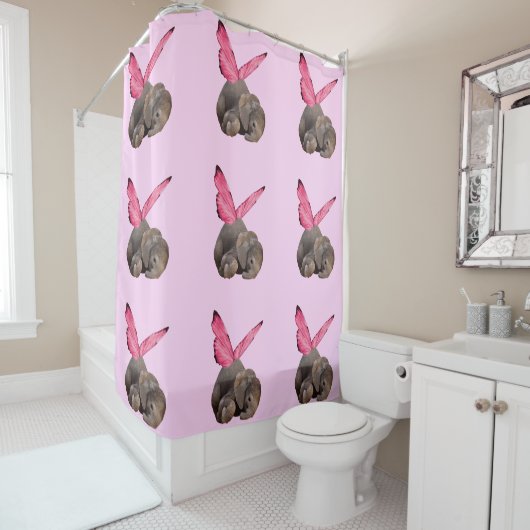 Bébé ailé Eléphant Douche rideau (En situation)