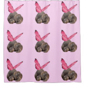 Bébé ailé Eléphant Douche rideau (Devant)