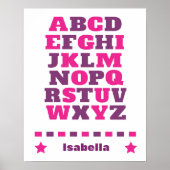 Bébé alphabet visuel rose violet abc poster (Devant)