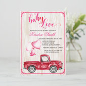 Bébé Amour Coeur Ballons Baby shower Invitation (Debout devant)