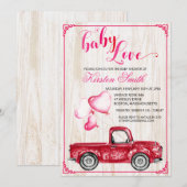 Bébé Amour Coeur Ballons Baby shower Invitation (Devant / Derrière)