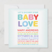 Bébé Amour Coeur Douche Invitation (Dos)
